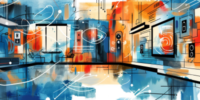 "A colorful abstract painting of a Smart Home"