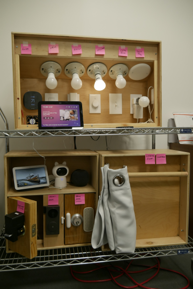 "Image of a SmartTech Demo Station showing various smart bulbs and switches"