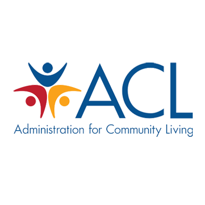 "Logo for ACL featuring three stylized people with their arms outstretched"