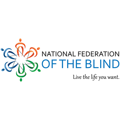 "Logo for the National Federation for the Blind - reads Life the life you want."