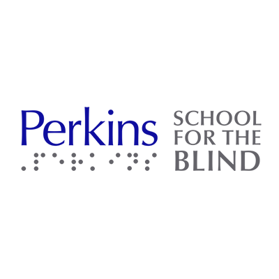 "Logo for the Perkins School for the Blind featuring braille"