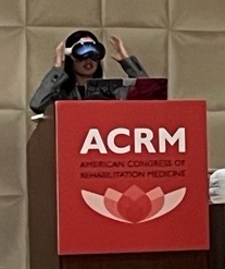 "Image of Dr. Faieta presenting with the Apple Vision Pro"