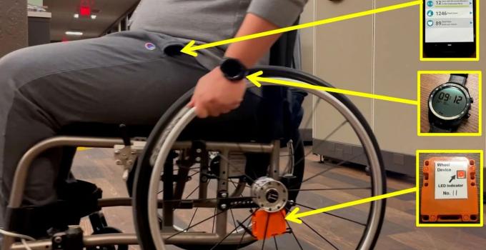 A person in a wheelchair wearing a smartwatch