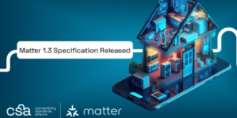 Image showing a smart home that reads Matter 1.3 Spec released